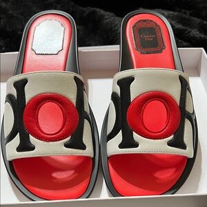 Dior Women's Red and Black Sandals
